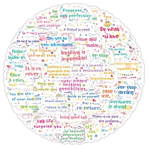 Motivational English Sentences Sticker, 100pcs/set Repeat Positive Slogan Graphic Sticker, DIY Decorative Sticker for Scrapbooking, Journaling, Gift Wrapping