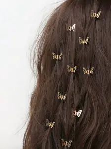 10 Piece Set Metal Butterfly Design Mini Hair Clips, Cute Girls Plain Side Bangs Accessories, Versatile Hair Decorations for All Seasons