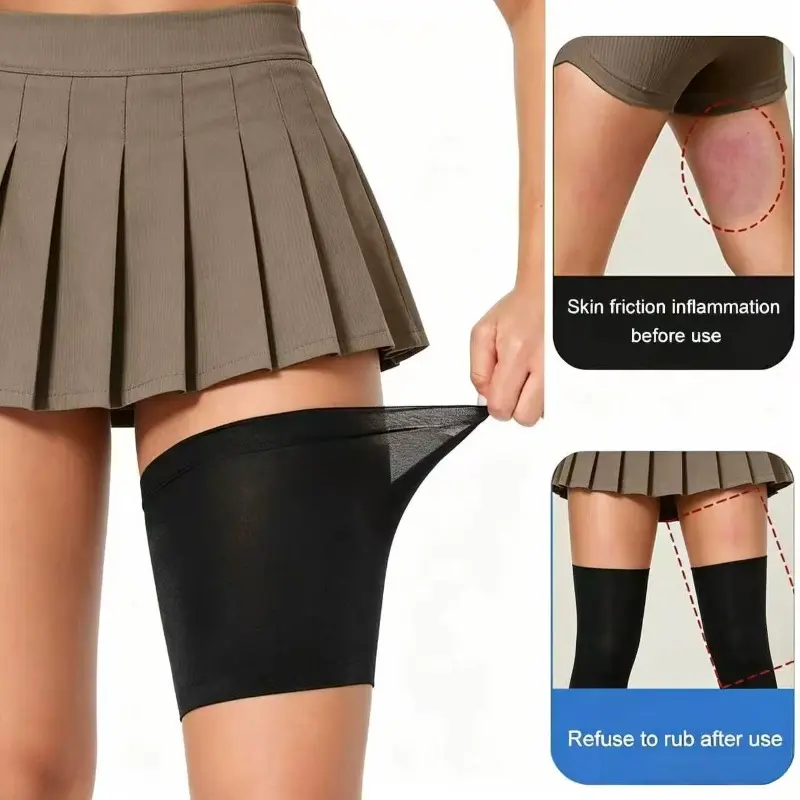 1 Pair Unisex Elastic Thigh Compression Sleeves, Non‑Slip Supportive Thigh Wraps, Ideal for Running and Sports Activities, Before Use