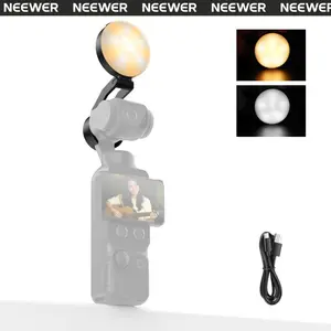 NEEWER M29 Mini LED Auxiliary Fill Light Compatible with DJI OSMO Pocket 4 Gimbal Camera, 1W CRI95 200mAh with 3 CCT Modes & USB C Charging, Lighting for Selfie Vlog Streaming Video Recording