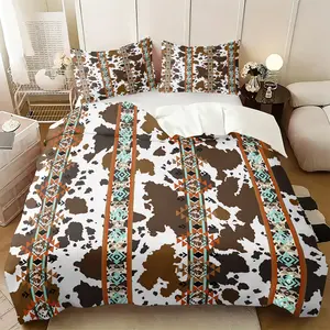 2pcs/3pcs Camouflage Series Bedding Set, Milk cow Pattern Duvet Cover Set, Decorative Duvet Cover for People Who Love Western Pastoral Style, Bedroom Bed Decoration, Soft and Comfortable Comforter Cover, Including 1 Quilt Cover and 1 or 2 Pillowcase