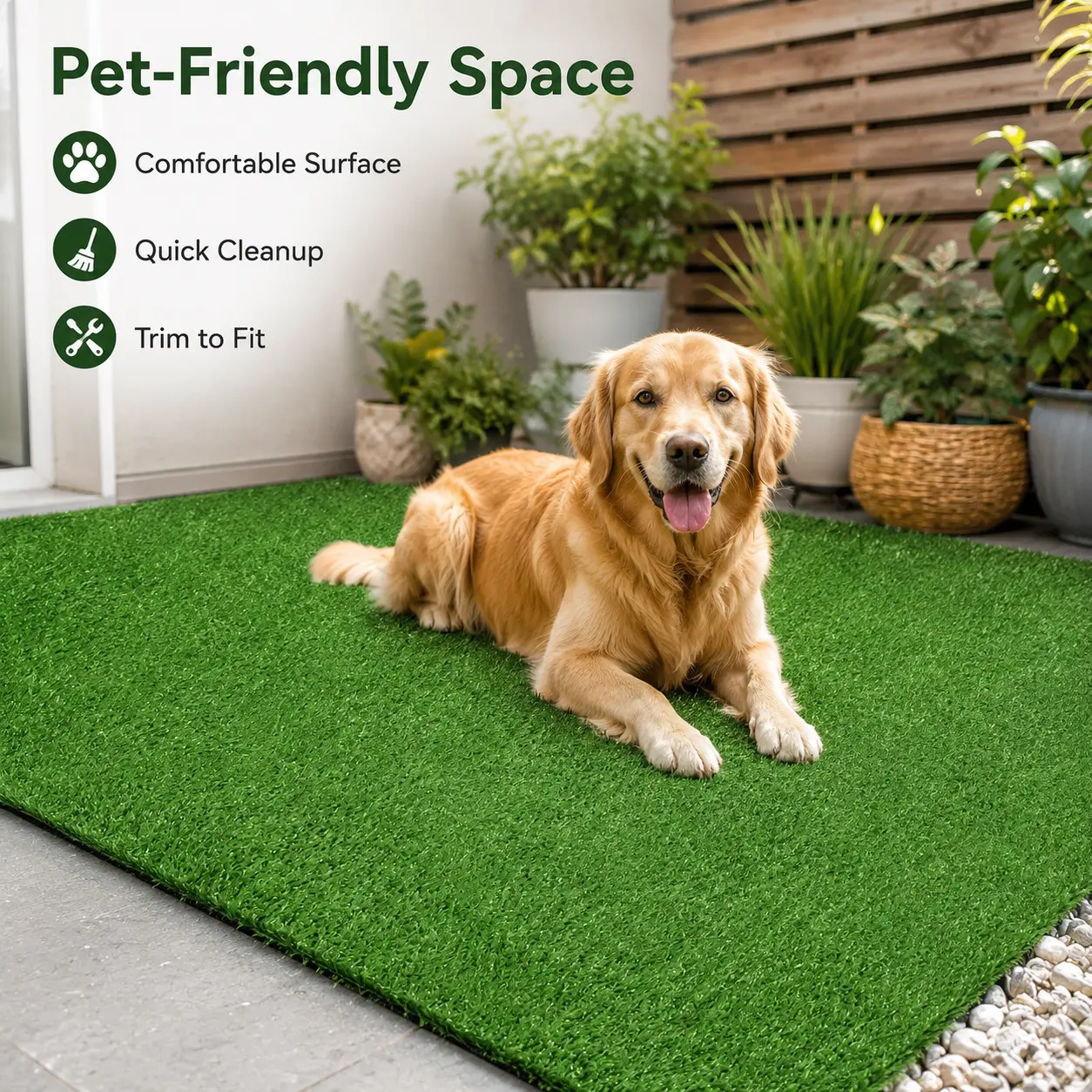Artificial Grass Turf Roll, 0.4-Inch Pile Height Synthetic Lawn Mat with Dense Fibers and Black Backing, Easy-Cut Low-Maintenance Fake Grass for Patio, Balcony, Porch, Backyard, Indoor Outdoor and Pet Areas
