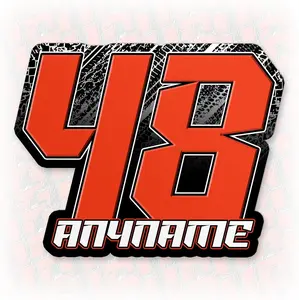 Custom Racing Number Decal, Personalized Number with Name Plate Number Motocross Decal Waterproof Vinyl Decal Sticker for Racing Cars Laptop Water Bottle Hardhat Gifts for Her Him Adults 9