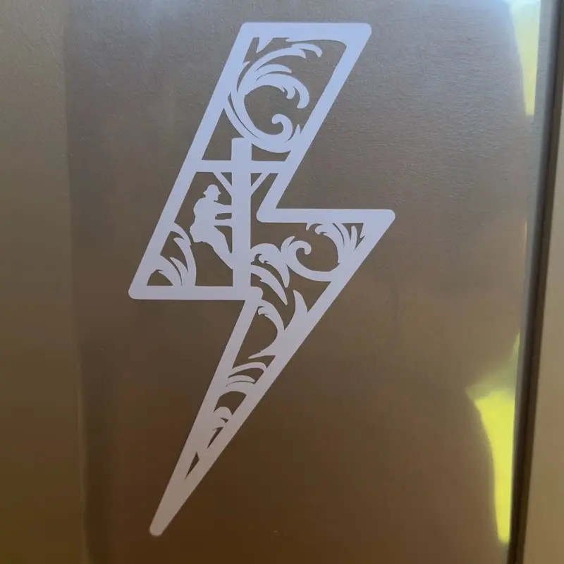 Western filigree tooling lightning bolt Lineman Decal – Waterproof Vinyl Sticker for Cars, Coolers & Accessories – Durable Multi-Purpose Decal decal set Car Exterior car sticker