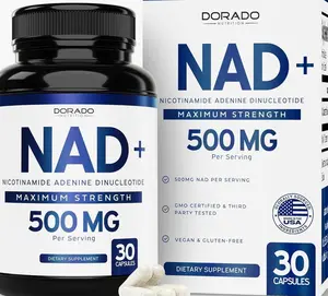 NAD Supplement (500mg of 95% Pure NAD+ Per Serving) NMN Supplement, NAD Nicotinamide Riboside Support (Third Party Tested, Vegan Safe, Non-GMO, No Fillers, & Made in the USA - 30 Vegan Capsules)