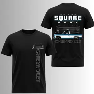 Lowered 1973 To 1987 Square Body Chevrolet T-Shirt, 2 Sides, Classic C10 Pickup Graphic Tee