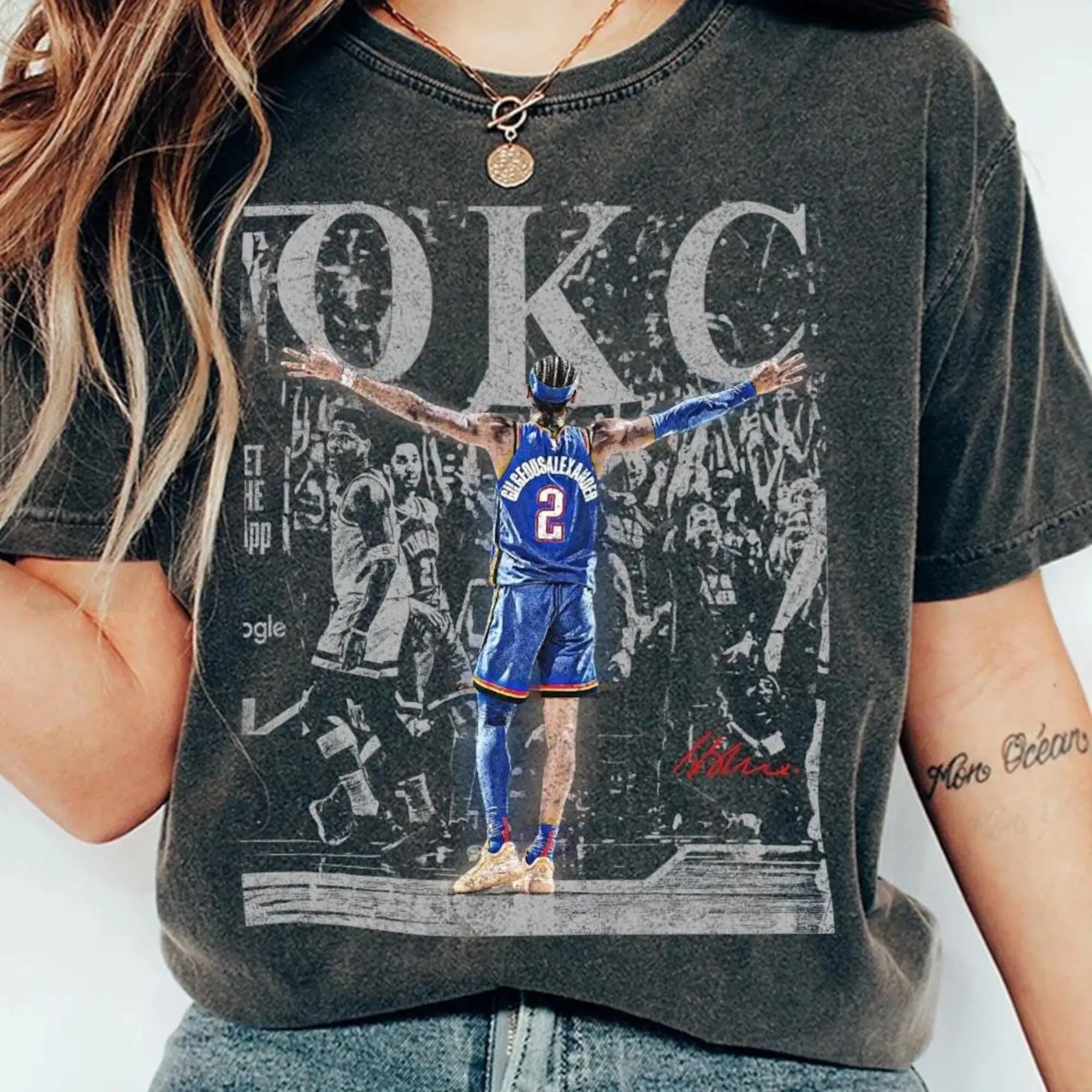Retro 90's Comfort Colors Shai Gilgeous Alexander Oklahoma T-Shirt, Unisex SGA OKC TShirt For Man & Woman, Game Day Gift For Basketball Fan