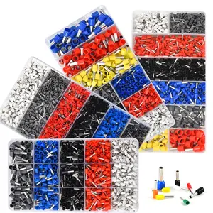 1200 Piece Box Tube Type Crimp Terminal Ve European Cold Press Terminals Electrical Insulation Kit Terminal Plug Kit for Electricians