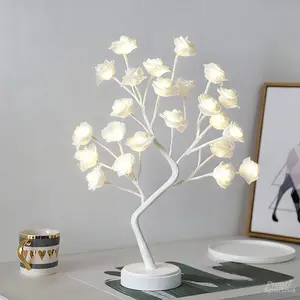 Rose Flower Design Tree Night Light, USB Powered Table Lamp, Room Lights for Bedroom, Versatile Holiday Decoration Lights For Indoor Bedroom, Valentine's Day Gift, Home Decor, Decorative