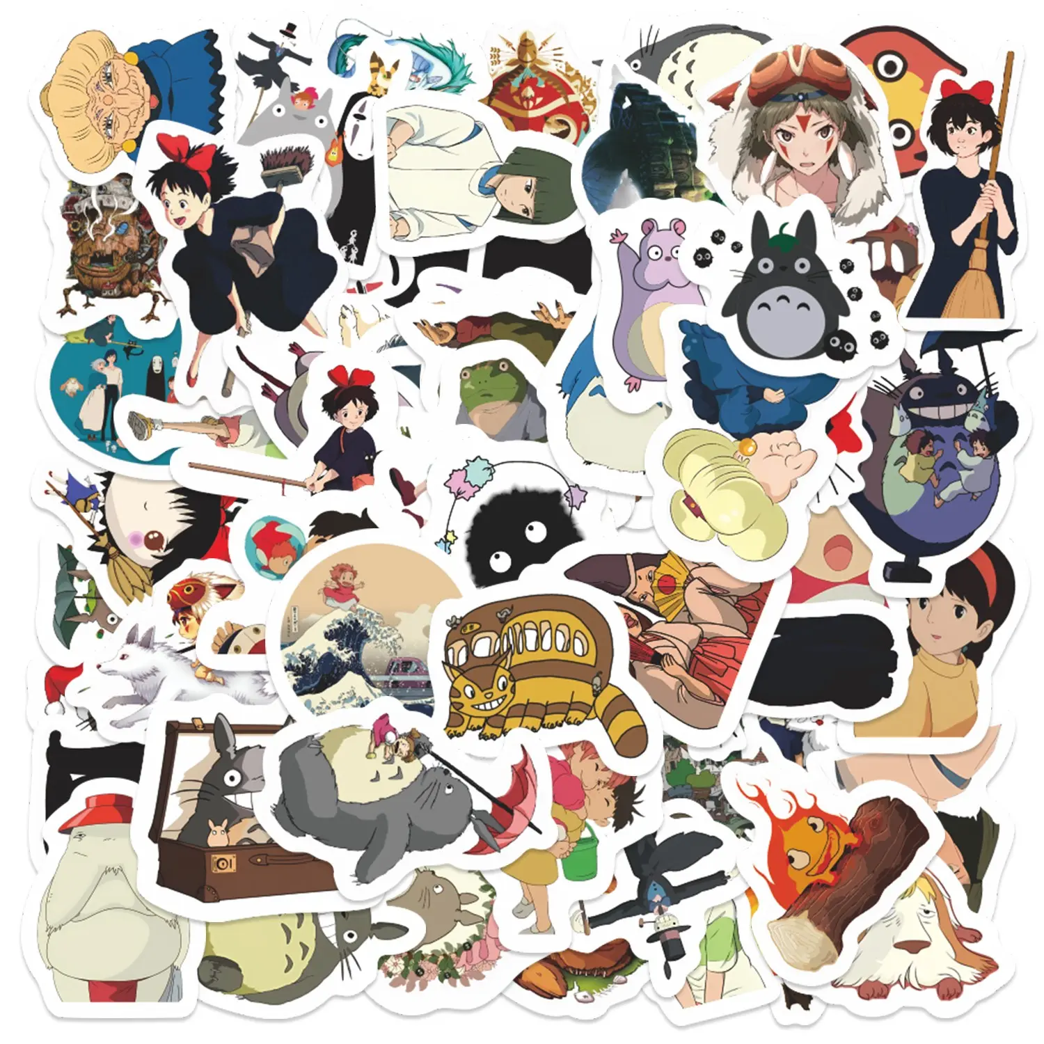 100pcs Studio Ghibli Anime Stickers Pack, Waterproof Cute Totoro Spirited Away Kiki Character Decals for Laptop, Water Bottle, Journal & Skateboard, Anime Fan Gift, Sticker Sheets, Sticker Packs