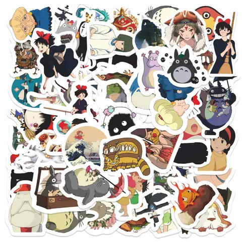 100pcs Studio Ghibli Anime Stickers Pack, Waterproof Cute Totoro Spirited Away Kiki Character Decals for Laptop, Water Bottle, Journal & Skateboard, Anime Fan Gift, Sticker Sheets, Sticker Packs