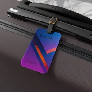 Luggage Tag — Gradient Geo Travel ID Tag (Purple Blue with Signature)