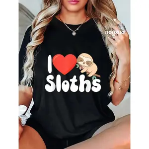 100% Cotton I Love Sloths - Wildlife Animal Lover Zookeeper Zoologist T-Shirt