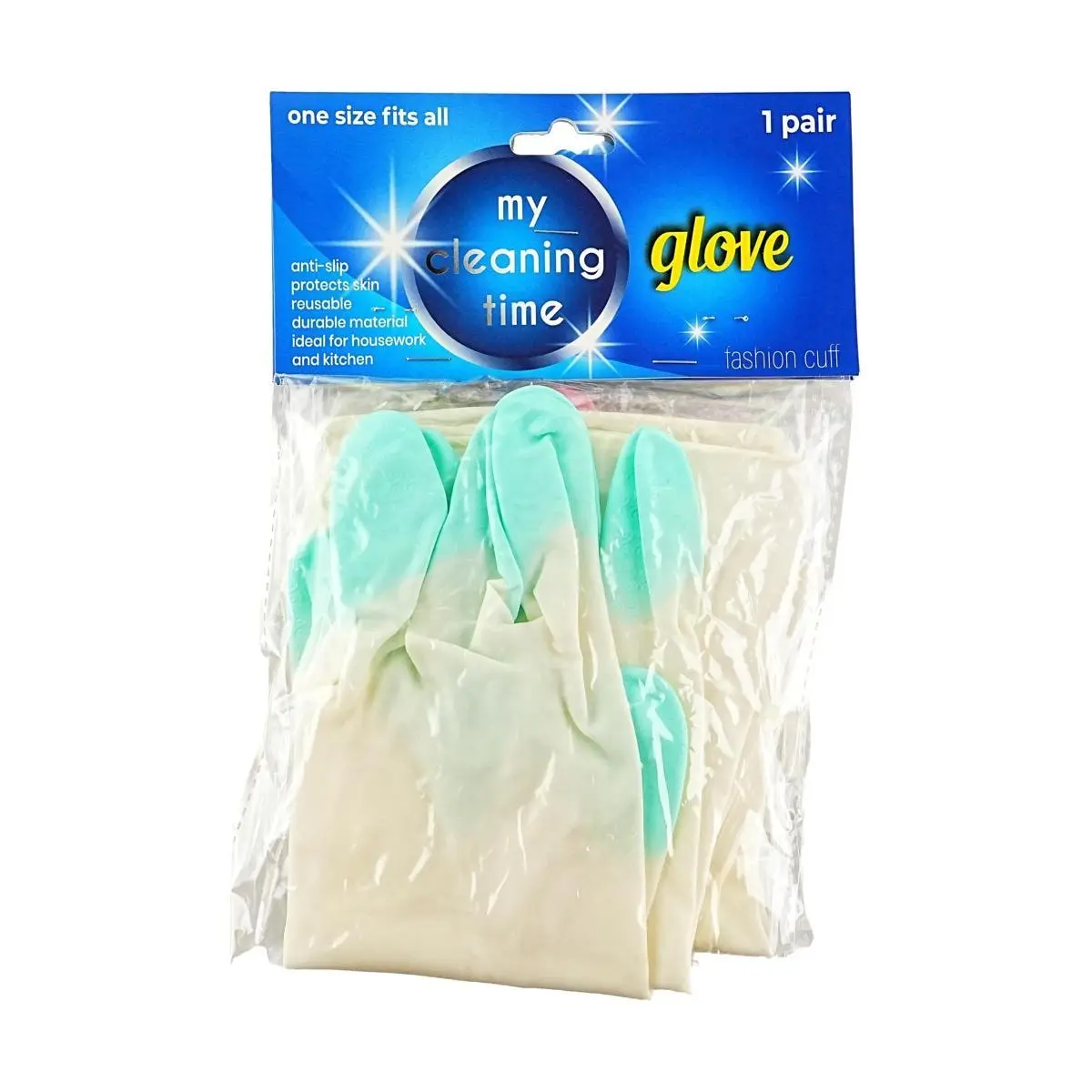 My Clean Time Non-Slip Rubber Gloves 3-Pair Set - Blue, Pink, Green - Kitchen Dishwashing & Household Cleaning Gloves My Clean Time Non-Slip Rubber Gloves 3-Pair Set - Blue, Pink, Green - Kitchen Dishwashing & Household Cleaning Gloves