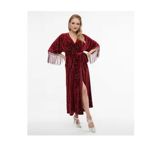 Unique Vintage Navy & Silver Stars Velvet Wrap Midi Dress