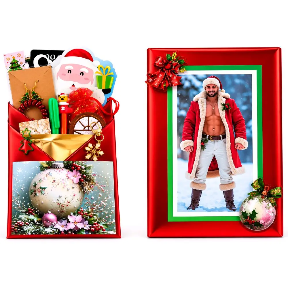 Naughty or Nice Blind Date with a Book Bundle - Deluxe Holiday Literature Bundle, Hand Decorated & Wrapped, Ideal Gift for Book Lovers | White Elephant, Includes Stocking, Ornament, Face Mask, Holiday Jewelry, Pen, Highlighter, Stickers, Bookmarks & More