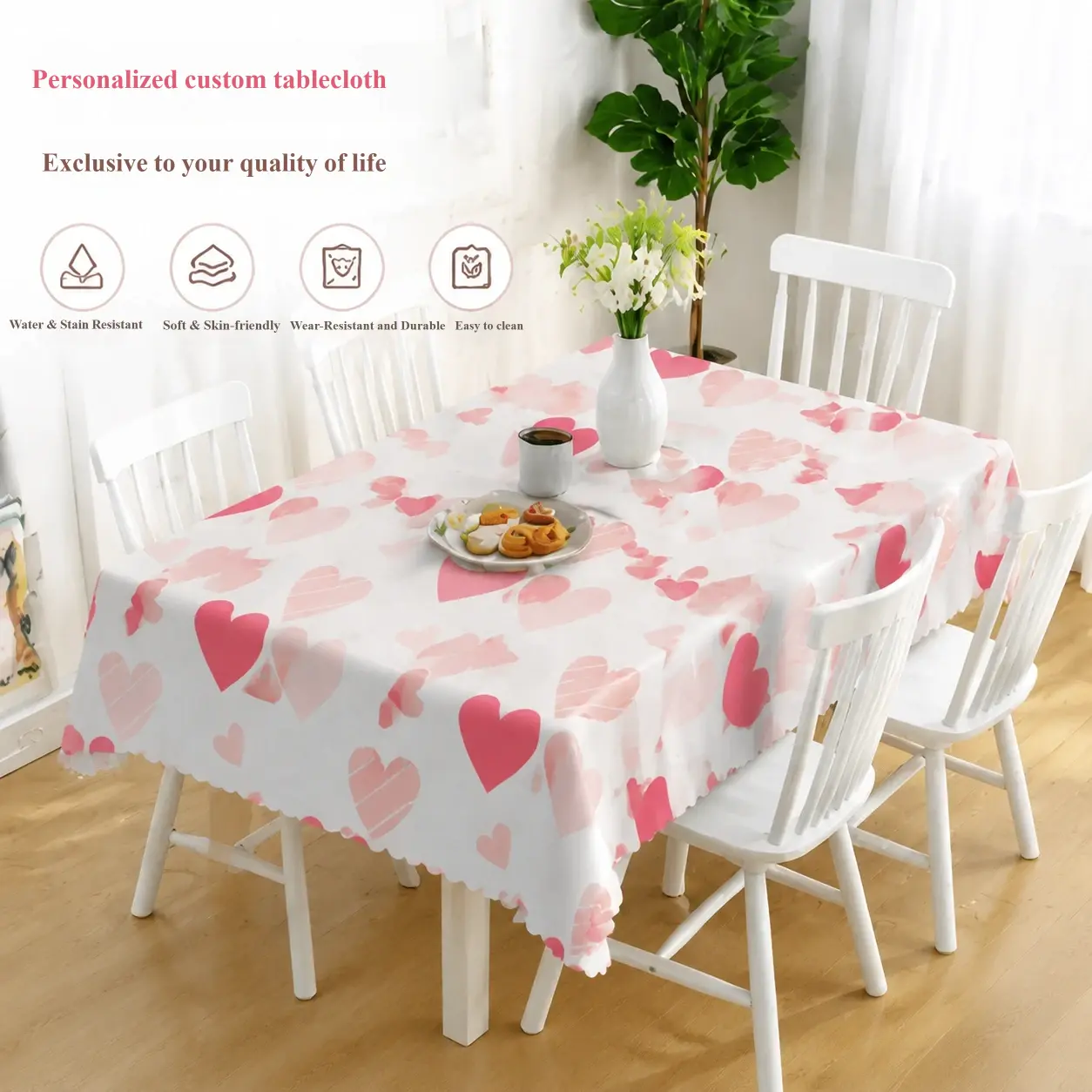Custom Table Runner With Your Own Photo，Personalized Table Runner  | Customize Text，Business Logo，picture，Ideal Decor for Trade Shows,Birthday, Party, Wedding and Holiday Occasions