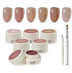 GAOY Natural Jelly Gel Nail Polish Set, 6 Colors Sheer Pink UV Gel Polish, for Salon Manicure & Nail Art DIY at Home, Nude Symphony