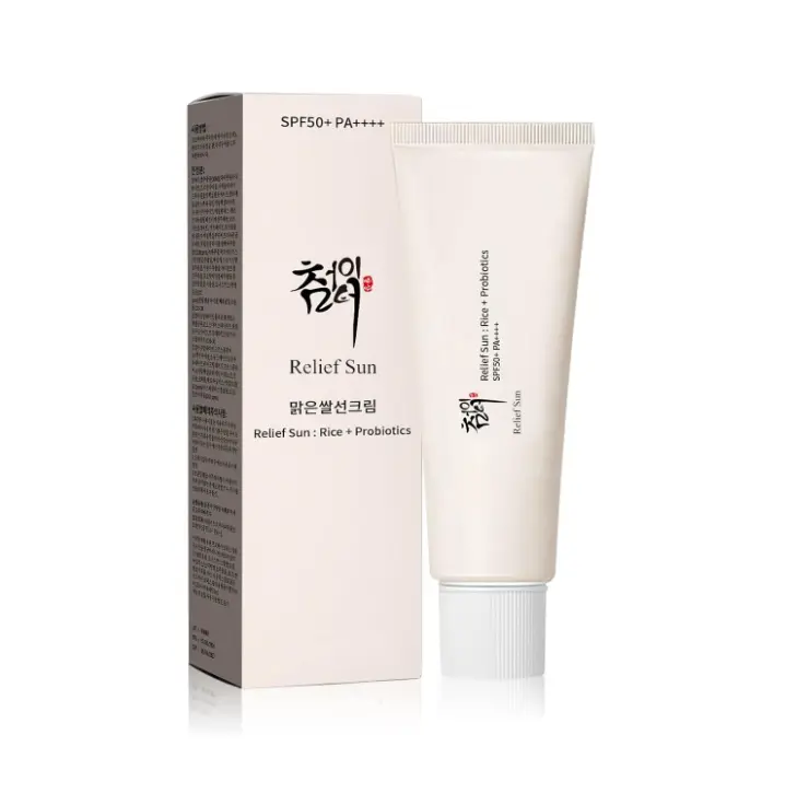 Organic Korean sunscreen SPF50+, PA++++ Riceand Probiotics | Korean Skin Care Solution for All Skin TypesNourishing Skin Protection and UV Def（1PCS)