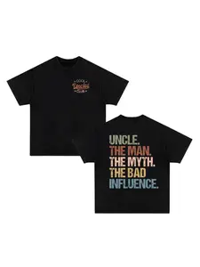 Funny Uncle Gift Shirt, Dual-Sided Graphic Print Design, Unique Present for Best Uncle, Cool Uncle Menswear Clothing, Casual Long Sleeve Fitted Tee