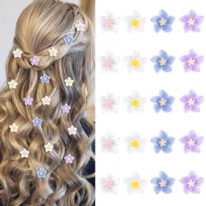 Mini Flower Hair Clips - Cute Lily Hair Pins and Barrettes for Girls, Women (Wedding, Bridal Hair Accessories, 20 count, 4 Colors)