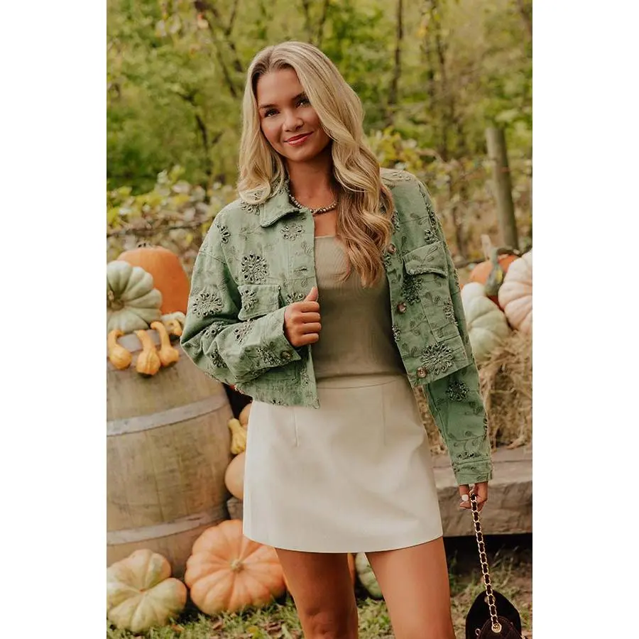 Soho Views Floral Eyelet Jacket