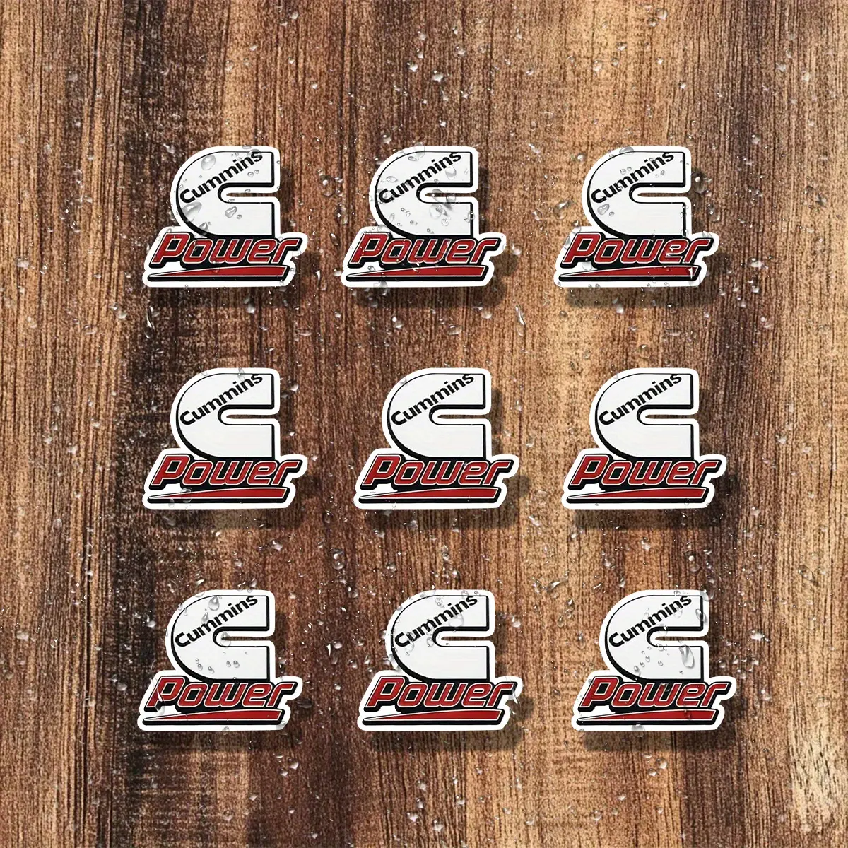 9PCS/SET Cummins power vinyl stickers - matte finish, self-adhesive, single use cartoon design, suitable for cars, motorcycles SUV、 Laptops and water bottles - durable and versatile stickers, car stickers, vehicle customization,vivid letters,easy to apply