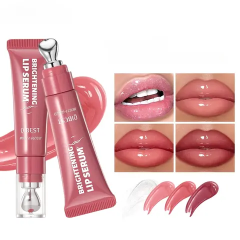 Crystal Shiny Jelly Lip Oil, Hydrating Plumping Lip Serum, Lip Volumizer, Long-Lasting Tinted Lip Gloss, Moisturizing Liquid Lipstick for Lip Makeup, Lip Moisturizer Gloss, Lip Product