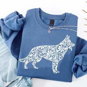 Floral German Shepherd Sweatshirt, German Shepherd Mama Sweater, Dog Lover Crewneck, Dog Mom Sweater, Gift For Her