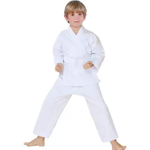 Karate Uniform with Free Belt, White Karate Gi for  & Adult Size 000-6