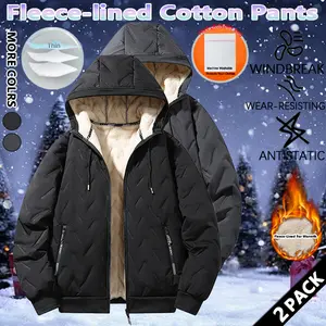 Men's Autumn and Winter Hooded Lamb Woolen Cotton Jacket -Warm and Puffed Full Zipper Jacket with Soft Polyester Lining,Zipper Pockets, Suitable for Cold Weather -Machine Washable, Regular Fit.Menswear Coats Menswear Coats Stylish Tops Beige Casual