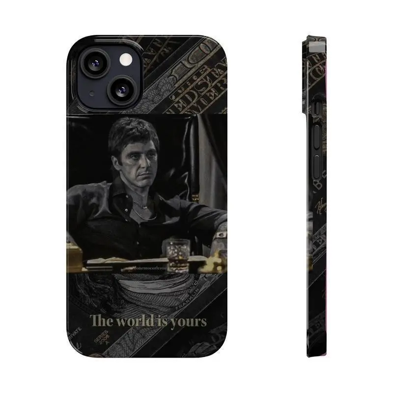 Tony Montana Scarface Slim Mobile Phone Case - Cellphone Cover, "The World Is Your Movie" Fan Gift, Mobile Phone Accessories, Mobile Phone Cover