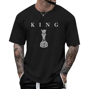 TEE FAB Men's King Chess Shirt Graphic Tees Designer Printed T Shirts for Men Urban Letter T-Shirt Streetwear