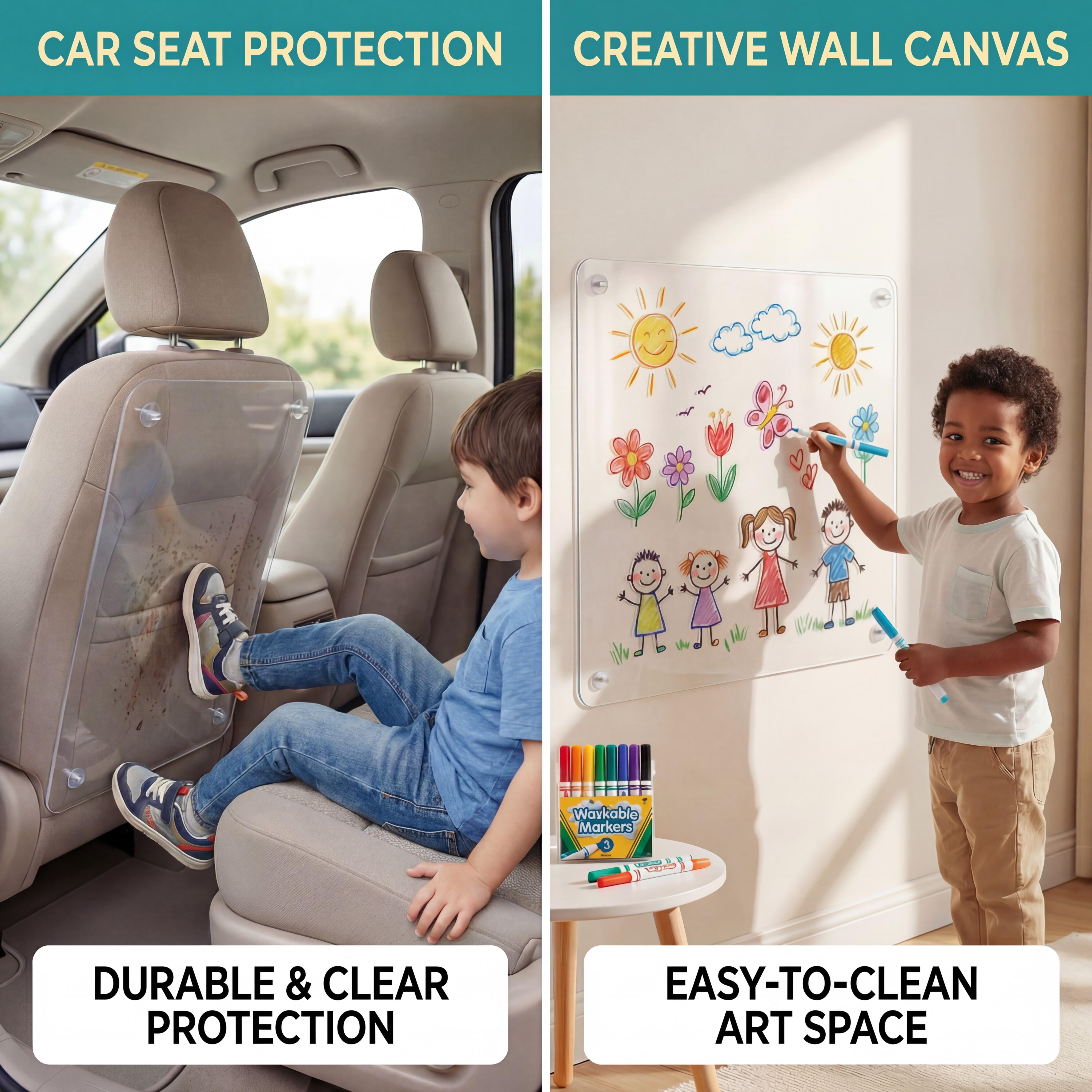 Larleaf Anti Cat Scratching Furniture Protector, Extra Large Heavy Duty Cat Deterrent Couch Guards from Cat Claws Easy-to-Apply Furniture Shield for Sofa, Walls, Doors- with 50 Twist Pins, Door Scratch Protector