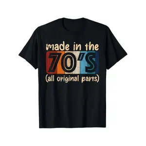'S & 'S Short  Unisex'S 70S Retro Vintage T-Shirt 70S Music Nostalgia Design with 70S Song Titles (Made in The 70S Slogan) Soft Short Sleeve Casual Tee Relaxed Fit 70S Themed Party Outfit (Machine Washable)