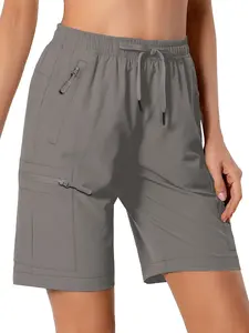 Women's Lightweight Hiking Cargo Shorts, Quick Dry Gym Shorts, Side Pocket Shorts, Ideal for Camping Travel Golf, Zipper Pockets, Waterproof