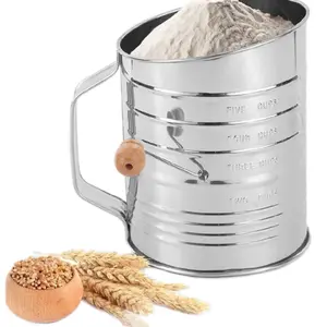 5-Cup Stainless Steel Crank Flour Sifter