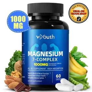 Viyouth 1000mg 10-in-1 Magnesium Complex Tablets with Zinc, Support Relaxation Sleep Cortisol Balance, US Made 3rd Party Tested