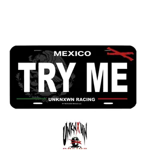“TRY ME” vanity plate by Unknxwn Racing