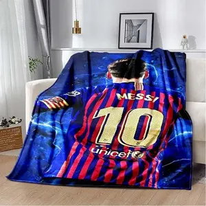 Football Superstar  Flannel Adult and Children's Blanket Sofa Bed Decoration Blanket Portable Blanket Gift