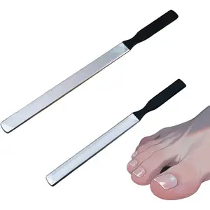 2 Pcs Professional Stainless Steel Nail Files for Thick Nails - Toenail & Fingernail Files Set for Natural Nails, Heavy Duty Metal Nail File Kit for Woman, Men, Seniors, Dogs, Ergonomic Grip