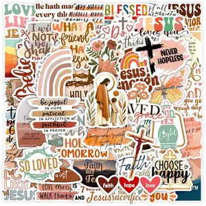 50pcs Inspirational Bible Series Graffiti Stickers Suitable for Suitcases, Cellphone, Mobile Phone Cases, Laptops, Helmets, Skateboards Waterproof Decoration DIY Creative Stickers