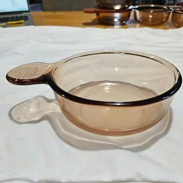 CorningWare Vision Amber Heat N Serve Grab It Bowl V-150-B No Lid