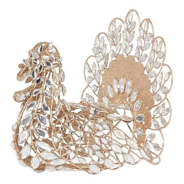 August & Leo 10.5 inch Jeweled Turkey Tabletop Décor