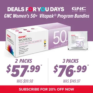GNC 2-Pack Bundle: Women's 50+ Vitapak,60 day supply, 5-IN-1, Multivitamin, Overall Wellness, healthcare, Dietary Supplement