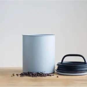 Coffee Storage Canister - Patented Inner Plunger Lid Removes Excess Oxygen