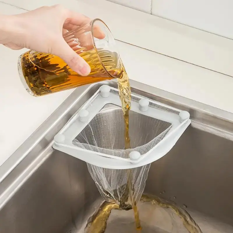 Kitchen Sink Corner Strainer, Anti Clogging Strainer, Strainers for Kitchen, 31pcs/set Including 30pcs Sink Strainer Bag & 1 Count Holder, Sink Filter Basket, Filtration Basket, Household Kitchen Gadgets, Household Kitchen Supplies, Kitchen Accessories