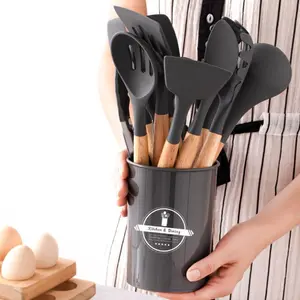 Silicone Kitchen Utensils Set, 12pcs/set Non-stick Heat Resistant Cooking Utensils Set, Kitchen Cooking Utensils Set for Cooking & Baking, Silicone Spatula Set