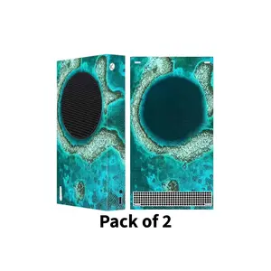 2 Sets - Whole Body Protective Skin for Xbox Series S Gaming Console, Durable Vinyl Decal Style, Easy Apply Skin Wrap Stickers - Great Blue Hole