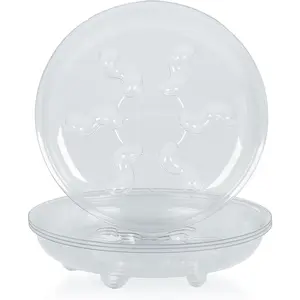 5 count of 8 inch Clear Thick Plastic Heavy Duty  Sturdy Saucer Drip Trays for pots (8")